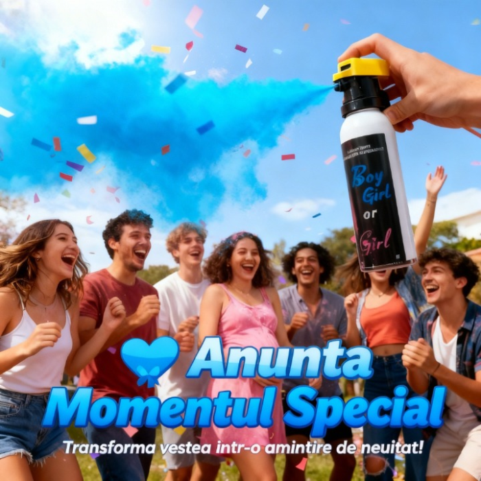 Spray Pudră Gender Reveal Albastru 300 ml – Nor Albastru Intens [2]