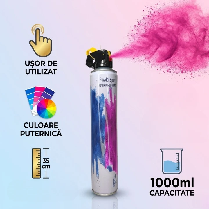 Spray Pudră Gender Reveal Roz 1000ml – Nor Roz Intens [2]