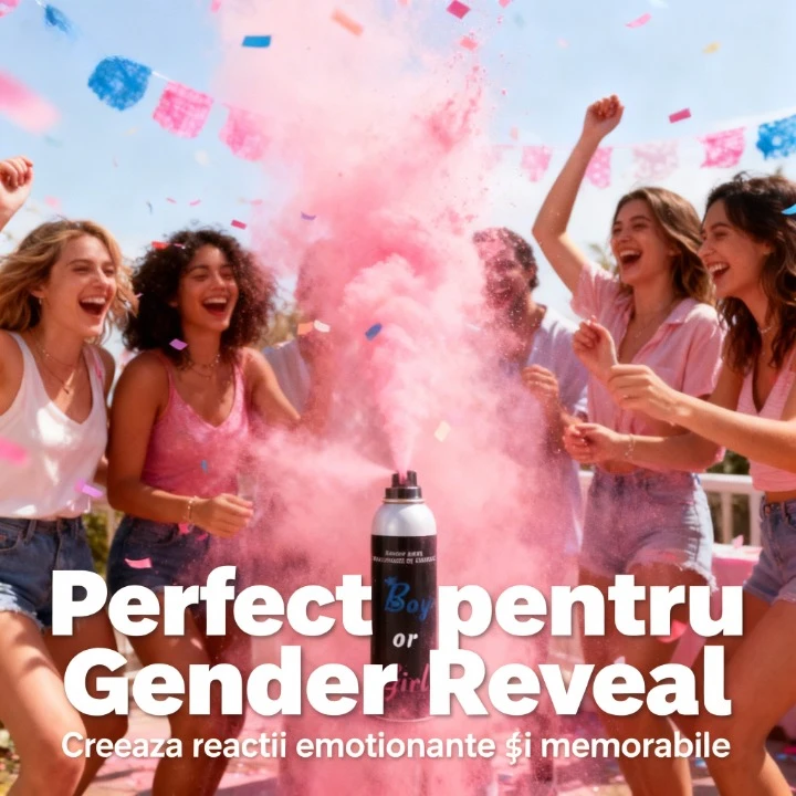 Spray Pudră Gender Reveal Roz 300 ml [6]