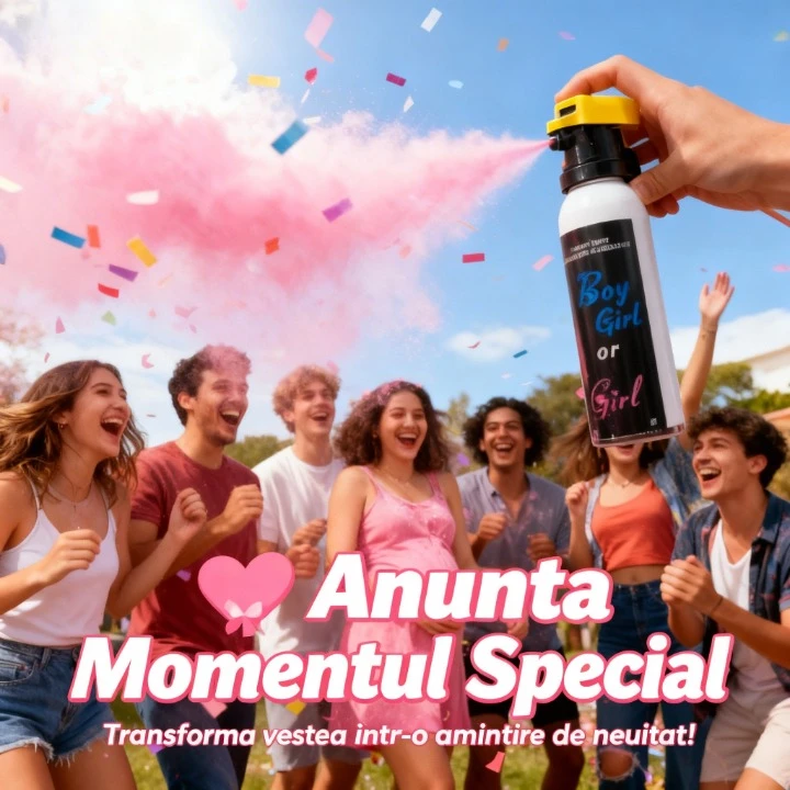 Spray Pudră Gender Reveal Roz 300 ml [4]