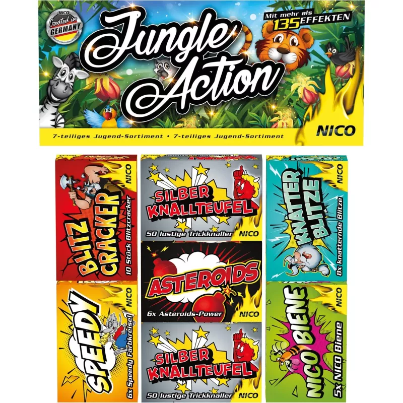 Artificii - Acțiune în junglă, 7 cutii asortate