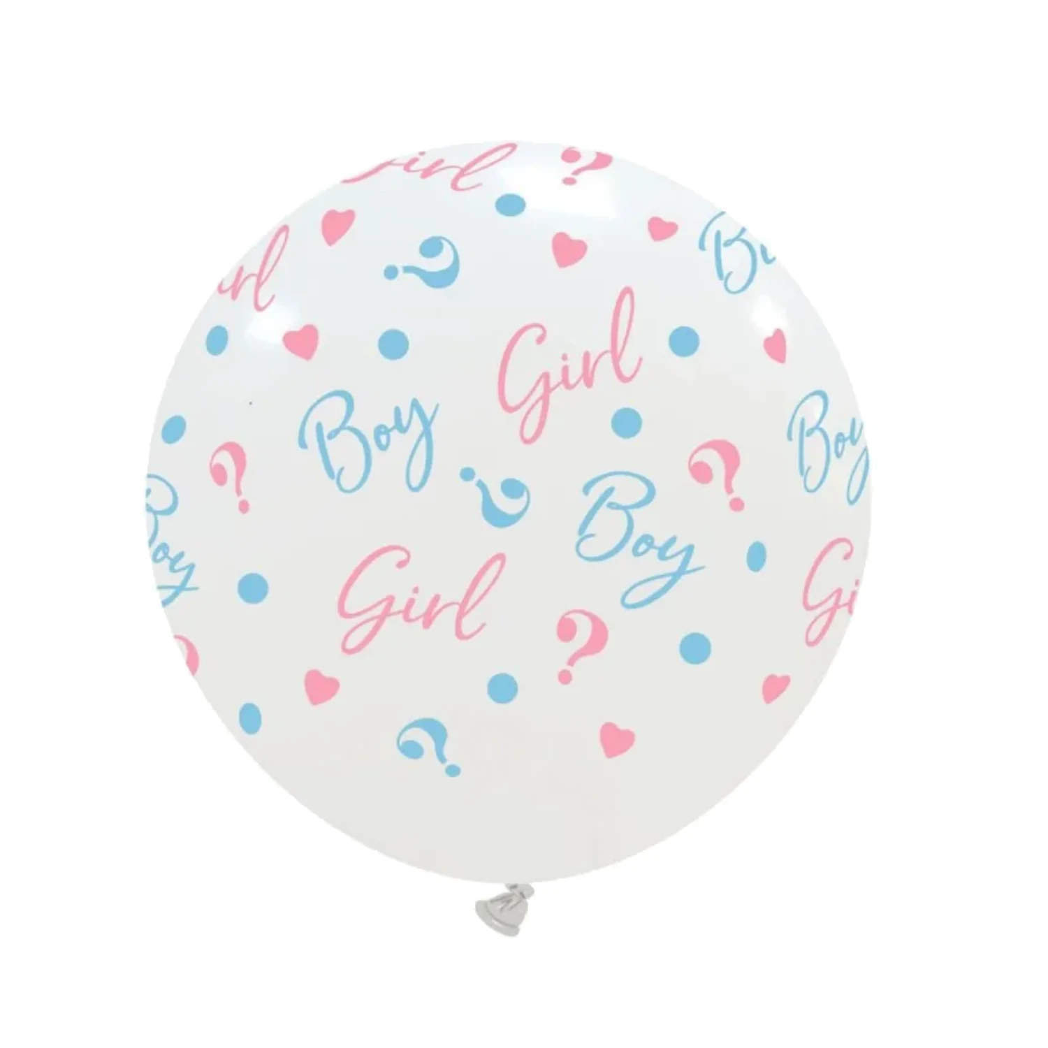 Gender reveal - Balon latex inscriptionat Gender Reveal - Semnul intrebarii alb 80 cm