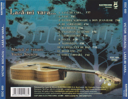 CD  Victor Socaciu - Lasa-mi vara [1]