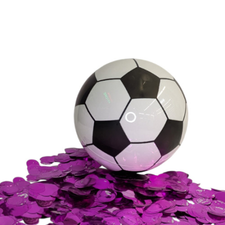 Gender reveal - Minge de fotbal din plastic pentru Gender Reveal cu confetti roz