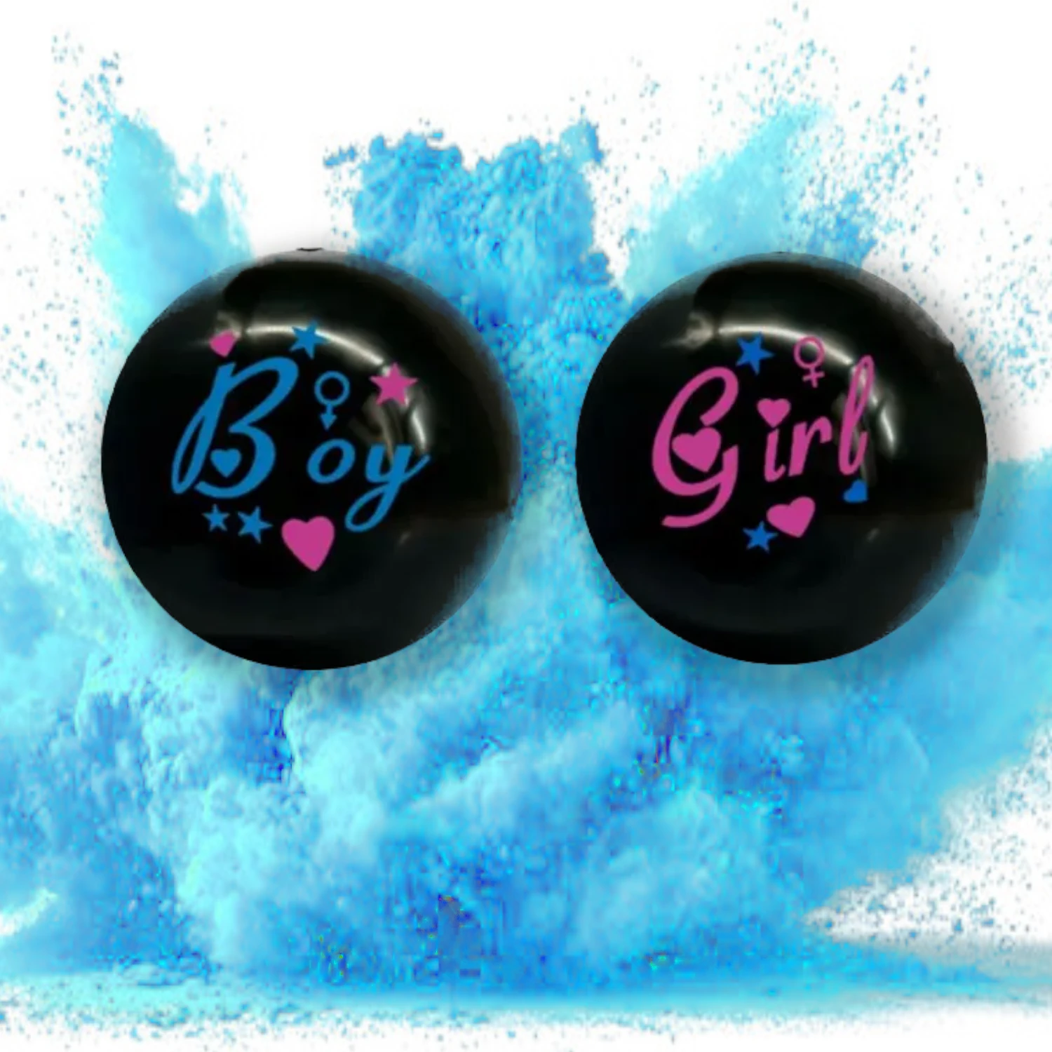 Minge plastic pentru Gender Reveal cu pudra albastra [1]