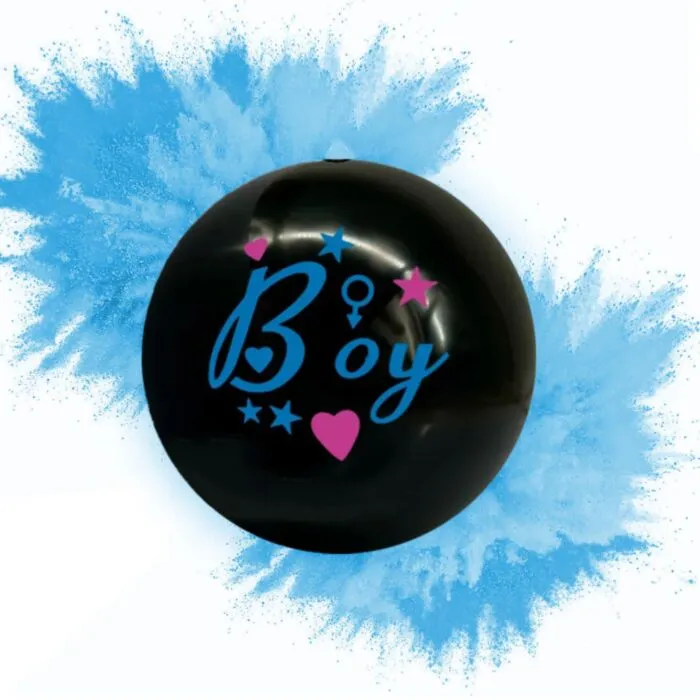 Gender reveal - Minge plastic pentru Gender Reveal cu pudra albastra