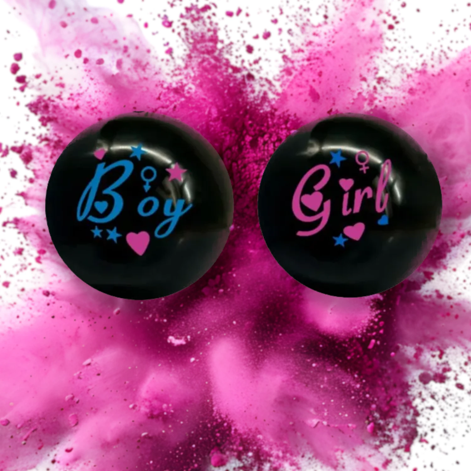 Minge  plastic pentru Gender Reveal cu pudra roz [1]