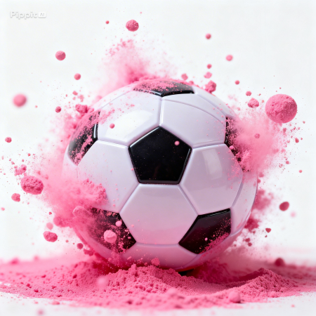 Gender reveal - Minge de fotbal din plastic  pentru Gender Reveal cu pudra roz