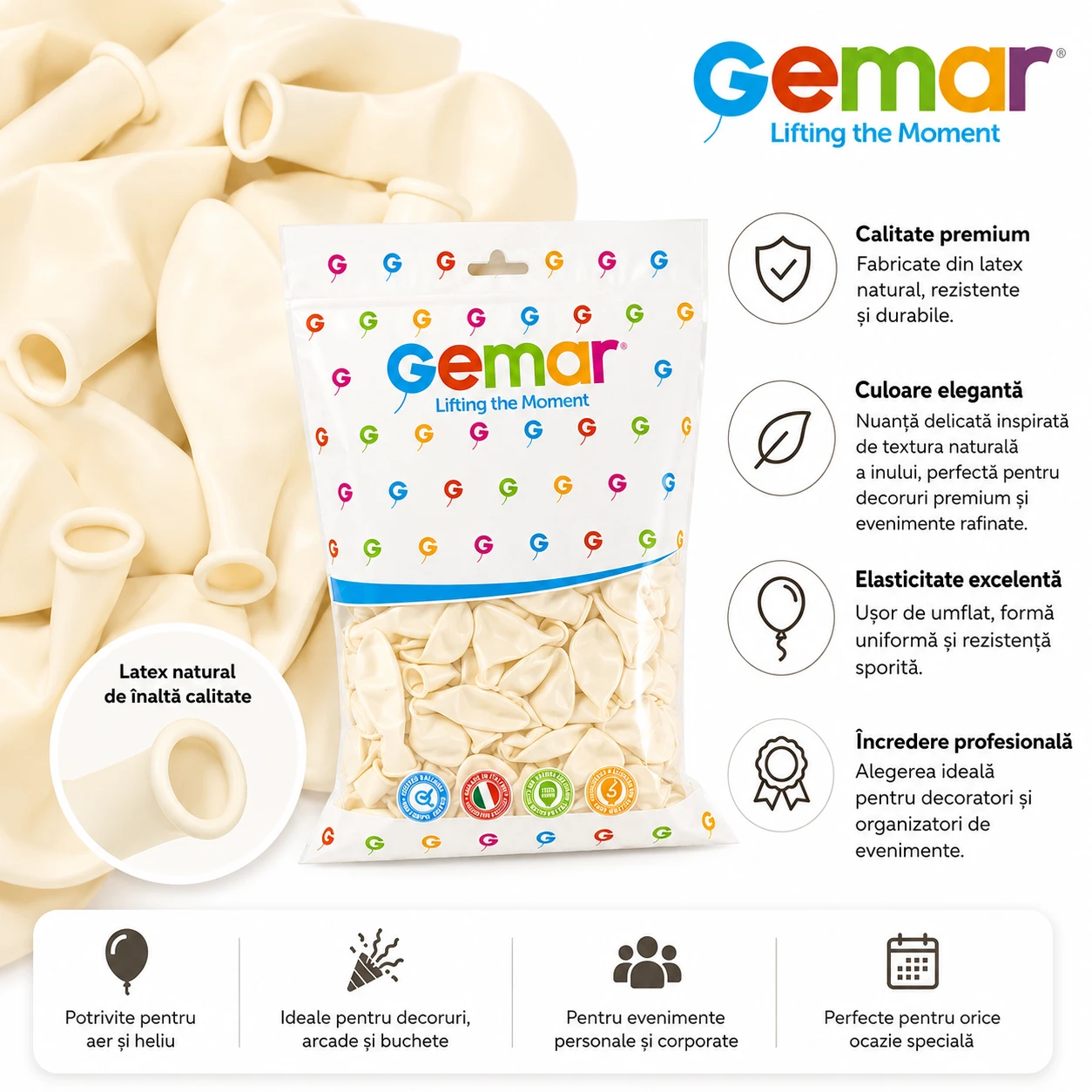Set Baloane Latex Linen Gemar [3]