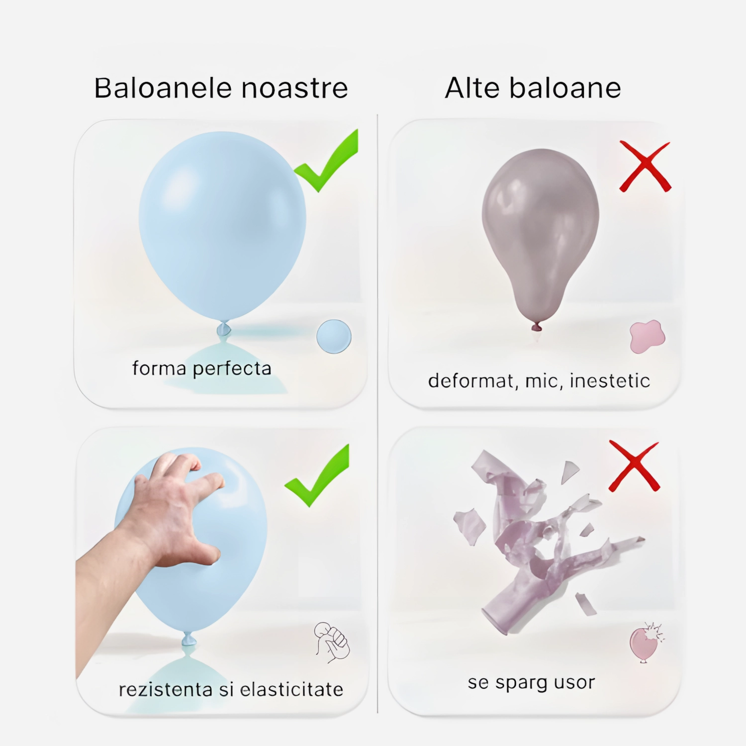 Set Baloane Latex Powder Blue Gemar [8]
