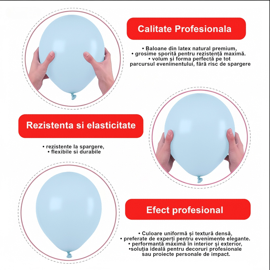 Set Baloane Latex Powder Blue Gemar [7]