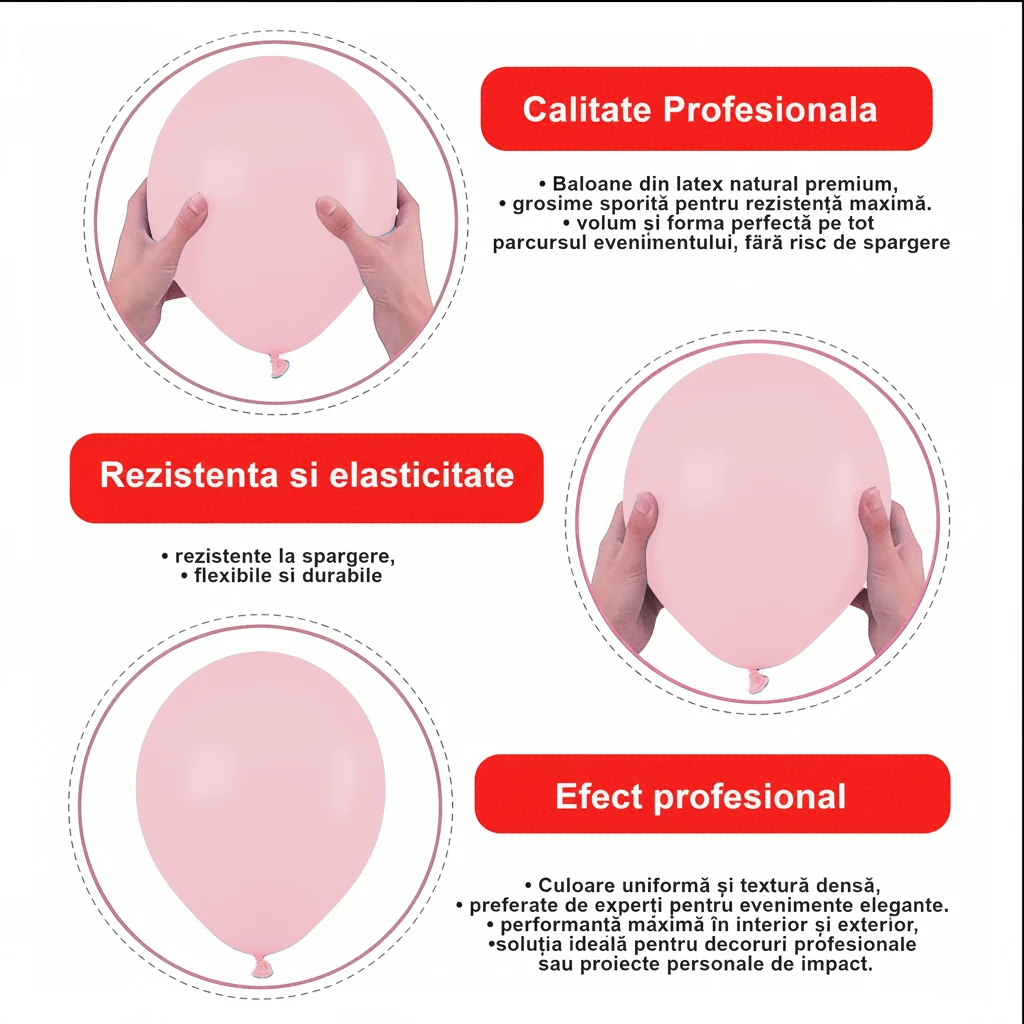 Set Baloane Latex Baby Pink Gemar [9]