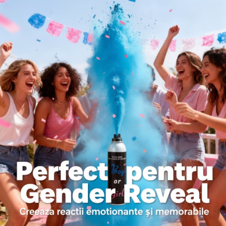 Spray Pudră Gender Reveal Albastru 300 ml – Nor Albastru Intens [3]