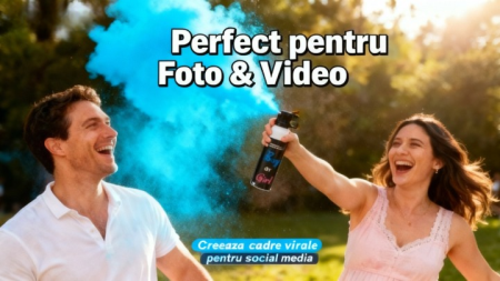 Spray Pudră Gender Reveal Albastru 300 ml – Nor Albastru Intens [4]