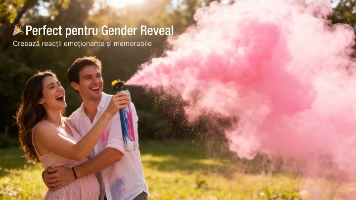 Spray Pudră Gender Reveal Roz 1000ml – Nor Roz Intens [3]