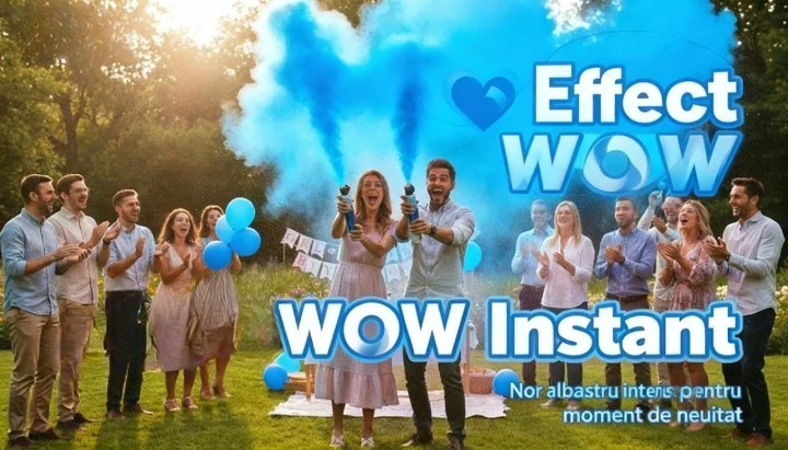 Spray Pudră Gender Reveal Albastru 1000ml – Nor Albastru Intens [3]