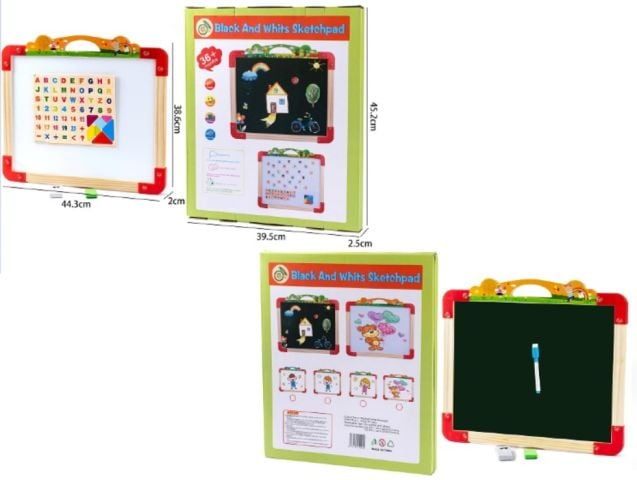 Tabla multifuncțională din lemn Montessori - 3 în 1 - Tablă pentru marker, tabșă pentru cretă și tablă magnetică [3]