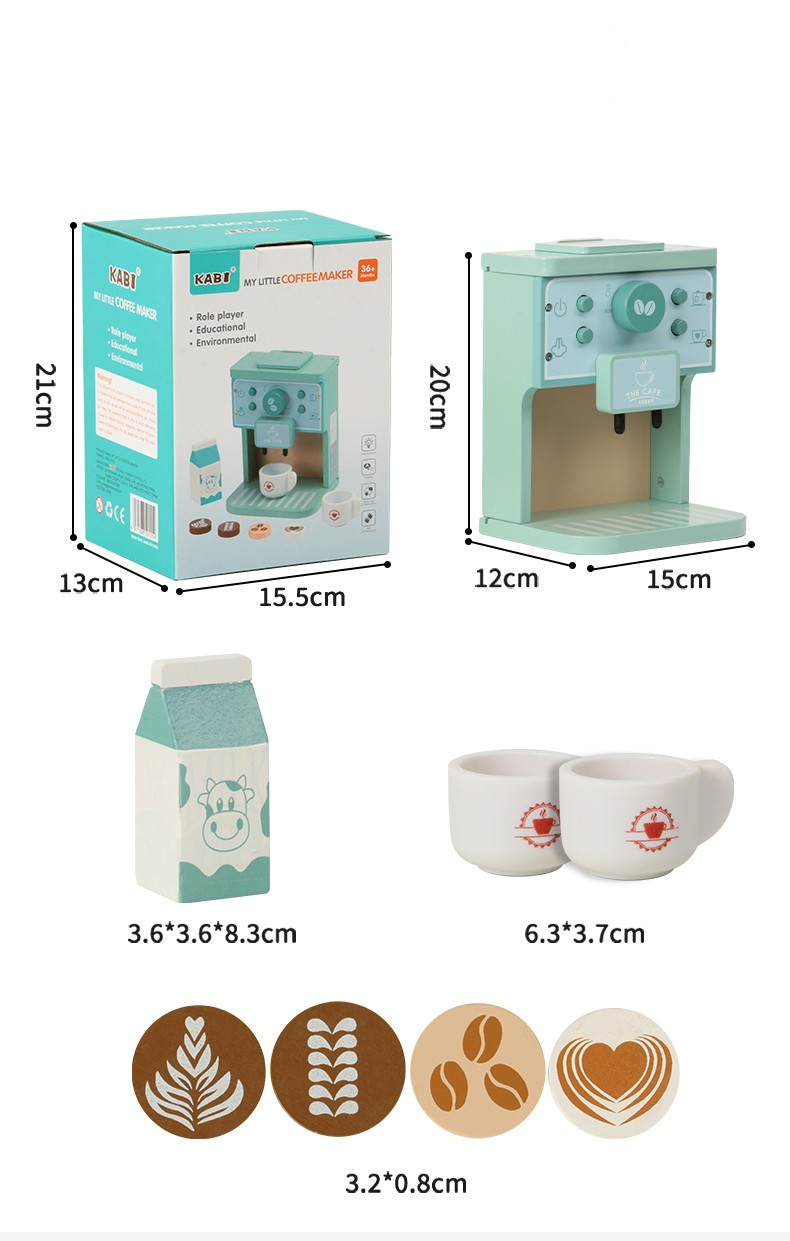 Set Cafea Lemn – Jucărie Educativă Joc de Rol Copii [3]