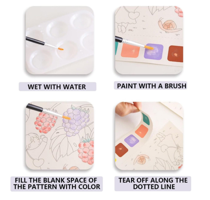 Carte pentru pictat cu acuarele incluse, Forest animals, 20 pagini [2]