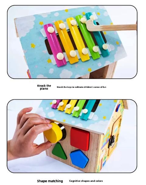 Casuta Montessori din lemn 8 activitati  pentru Bebeluși [9]