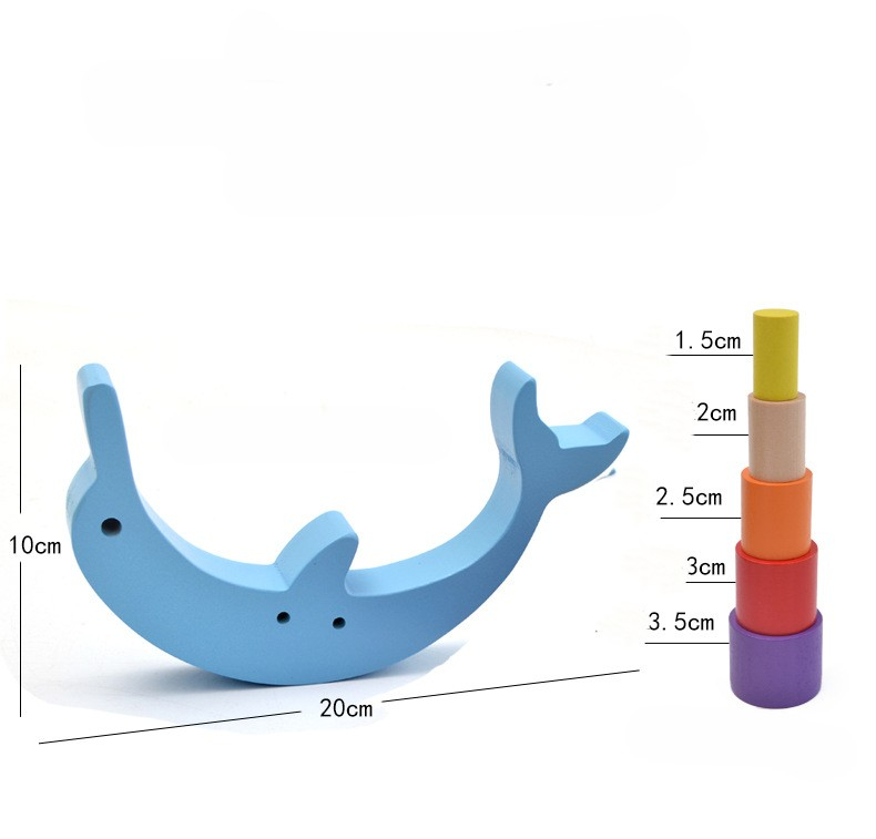 Joc de Echilibru cu Delfin din Lemn – Jucărie Educativă Montessori [4]