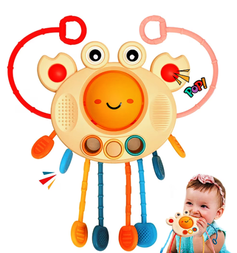 Jucărie educațională Montessori „crabcu șnururi” – dezvoltare, dentiție și joacă interactivă. Fără BPA [5]