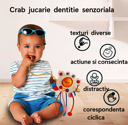 Jucărie educațională Montessori „crabcu șnururi” – dezvoltare, dentiție și joacă interactivă. Fără BPA [4]