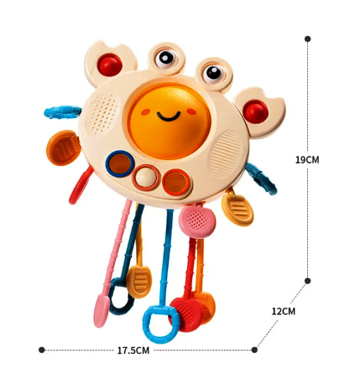 Jucărie educațională Montessori „crabcu șnururi” – dezvoltare, dentiție și joacă interactivă. Fără BPA [2]