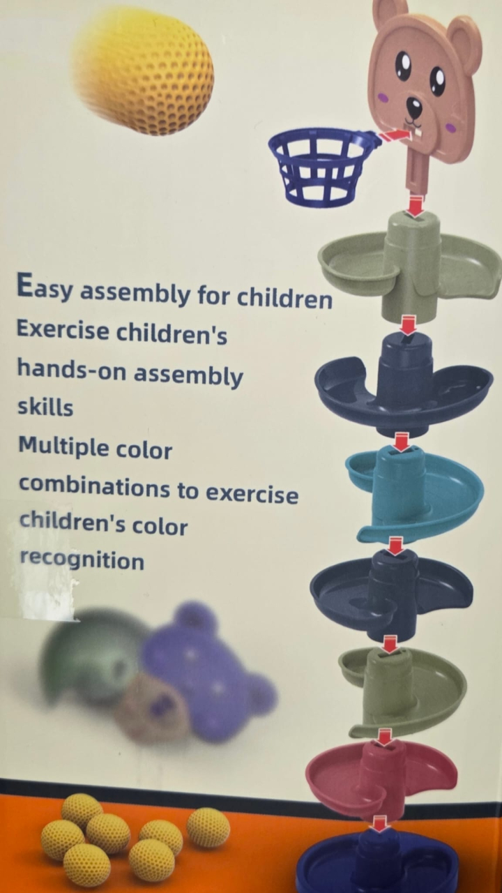 Jucărie interactivă circuit cu bile - 7 nivele, cu coș [7]