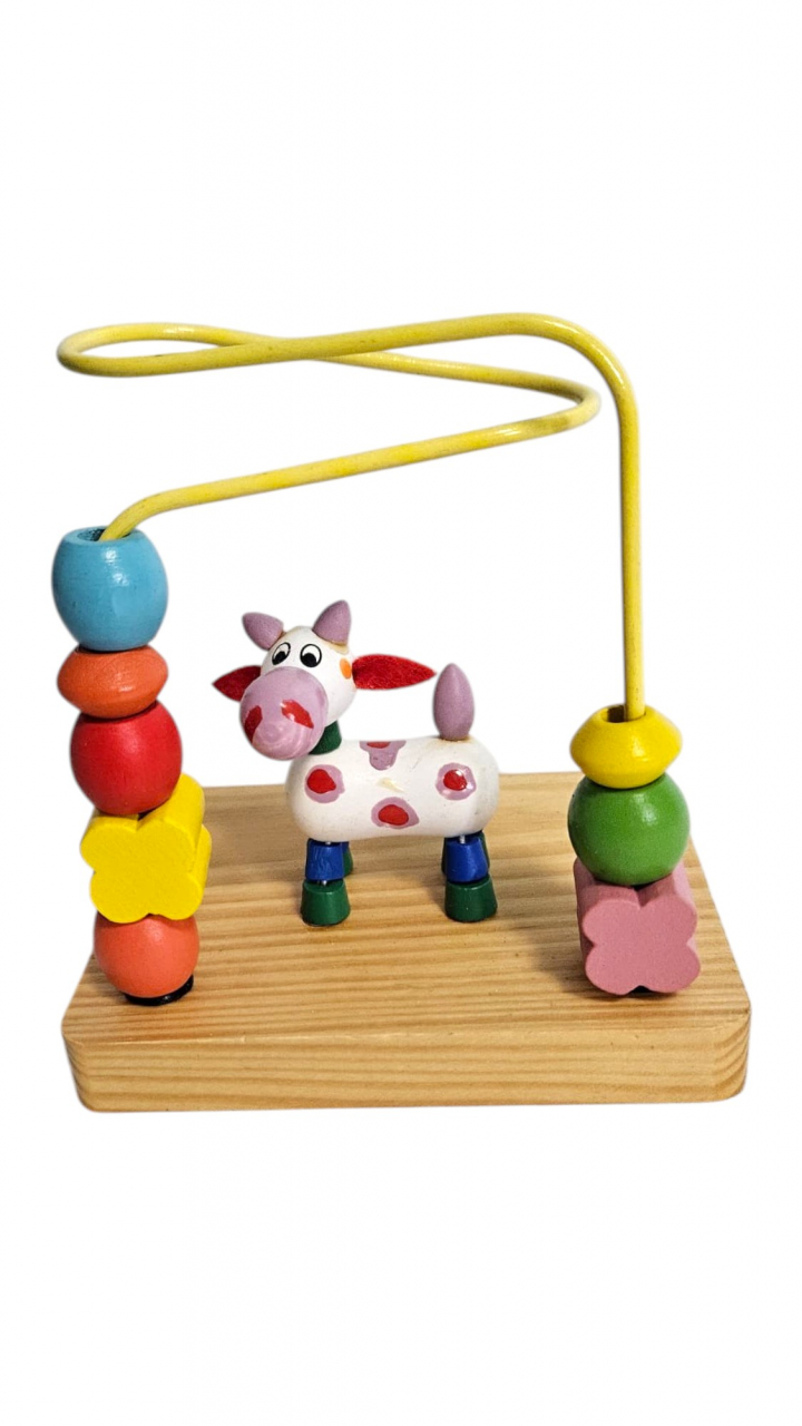 Labirint Montessori din Lemn - Jucărie Educațională cu Bile Colorate [2]