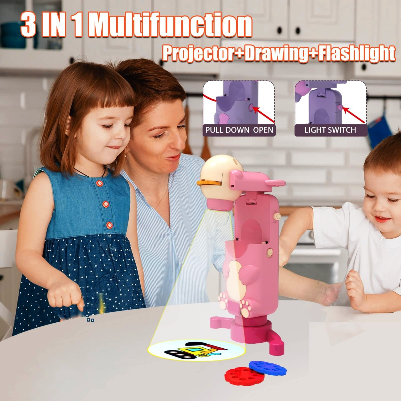 Proiector de desen pentru copii – 6 discuri, 48 imagini, suport de prindere [2]