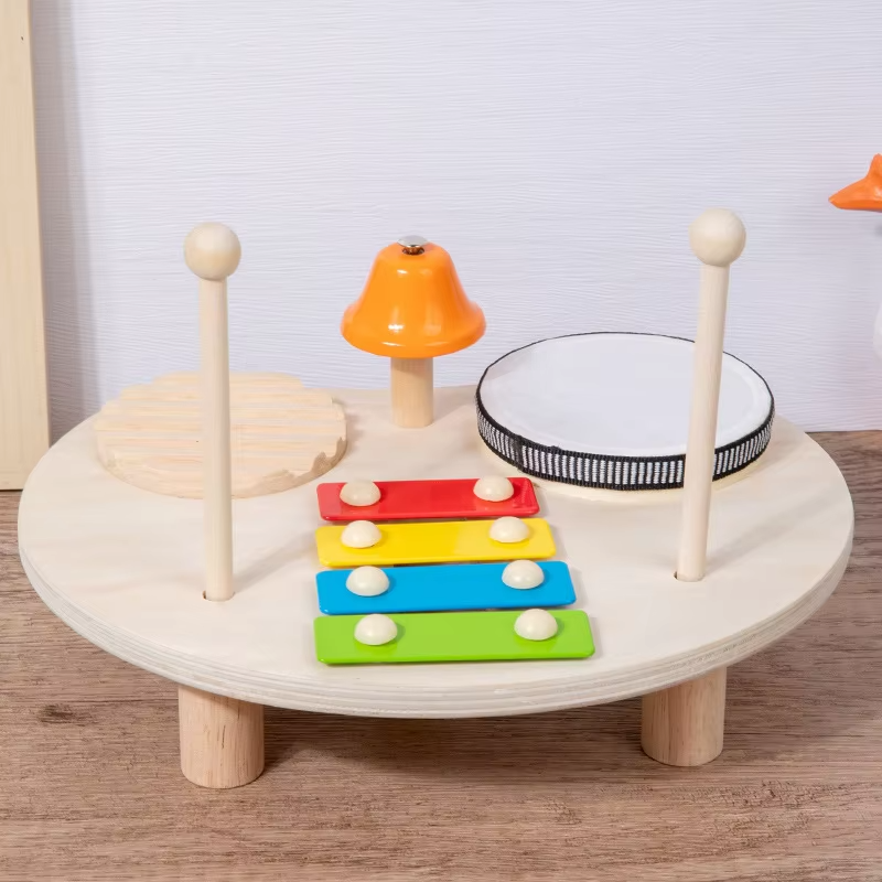 Set de Instrumente Muzicale Montessori din Lemn – Tobă și Percuție pentru Copii [3]