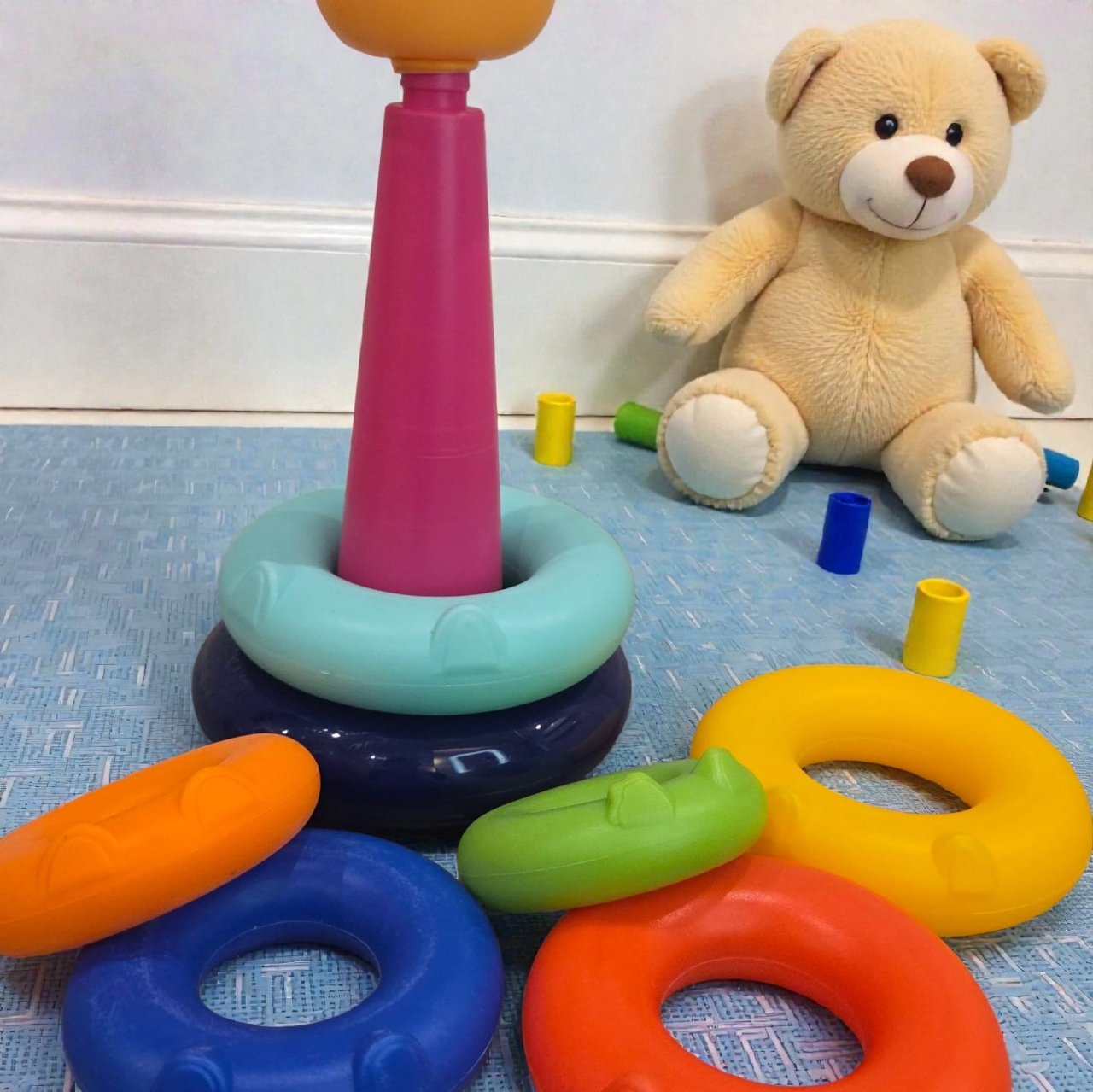 Turn senzorial  piramidă – jucărie educativă pentru bebeluși, 6 luni+ [3]