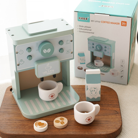 Set Cafea Lemn – Jucărie Educativă Joc de Rol Copii [1]