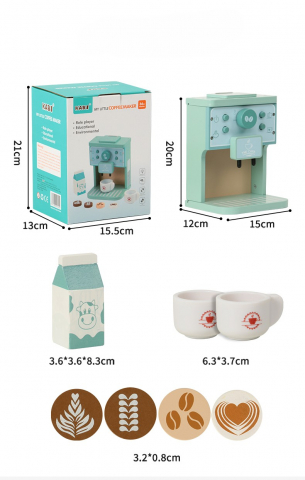 Set Cafea Lemn – Jucărie Educativă Joc de Rol Copii [2]