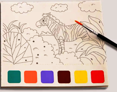 Creativitate - Carte pentru pictat cu acuarele incluse, Forest animals, 20 pagini