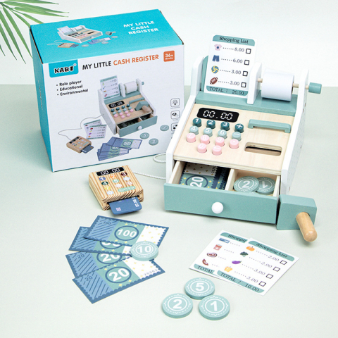 De rol - Casă de marcat din lemn pentru copii – jucărie educativă Montessori