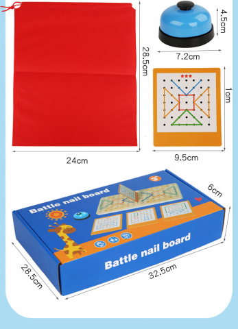 Geoboard din Lemn Educațional cu Benzi Elastice și Carduri – Jucărie Montessori [3]