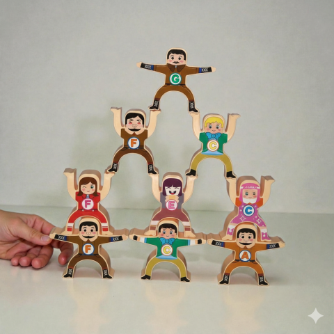 Jucării de sortare și stivuire - Hercules Jenga – Turnul uman, joc interactiv pentru copii si adulti