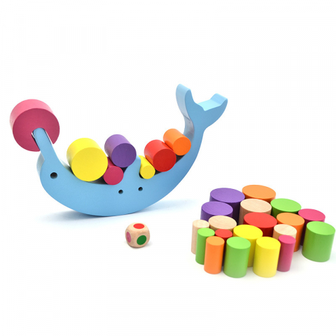 Joc de Echilibru cu Delfin din Lemn – Jucărie Educativă Montessori [2]