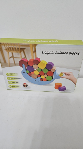 OUTLET- Ambalaj deteriorat - Joc de Echilibru cu Delfin din Lemn – Jucărie Educativă Montessori