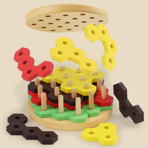 Jucărie Educațională Montessori Hamburger Inteligent