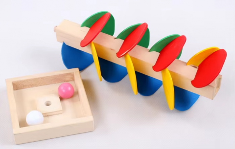 Construcție - Copacul Muzical Curcubeu din Lemn – Jucărie Montessori Educațională