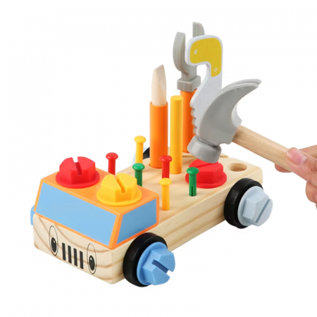 Construcție - jucarie-montessori-2in1-banc-lucru-masina