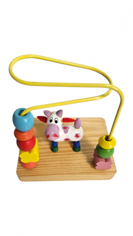 Senzoriale - Labirint Montessori din Lemn - Jucărie Educațională cu Bile Colorate
