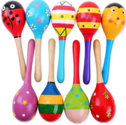 Senzoriale - Maracas din lemn pentru copii – instrument muzical pentru joacă și învățare