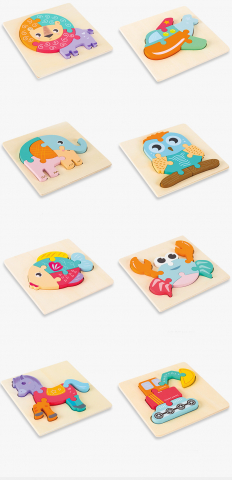 Produse - Puzzle 3D Montessori din Lemn