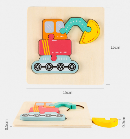 Puzzle - Puzzle 3D Montessori din Lemn