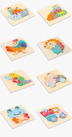 Puzzle - Puzzle 3D Montessori din Lemn