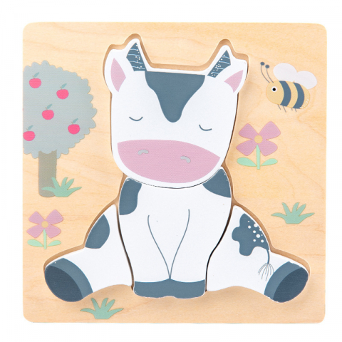 Puzzle 3D Montessori din Lemn - animale domestice [2]
